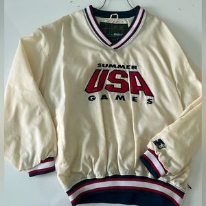 Vintage Starter Atlanta 1996 Olympic Games USA Sweater in White, Men's XL